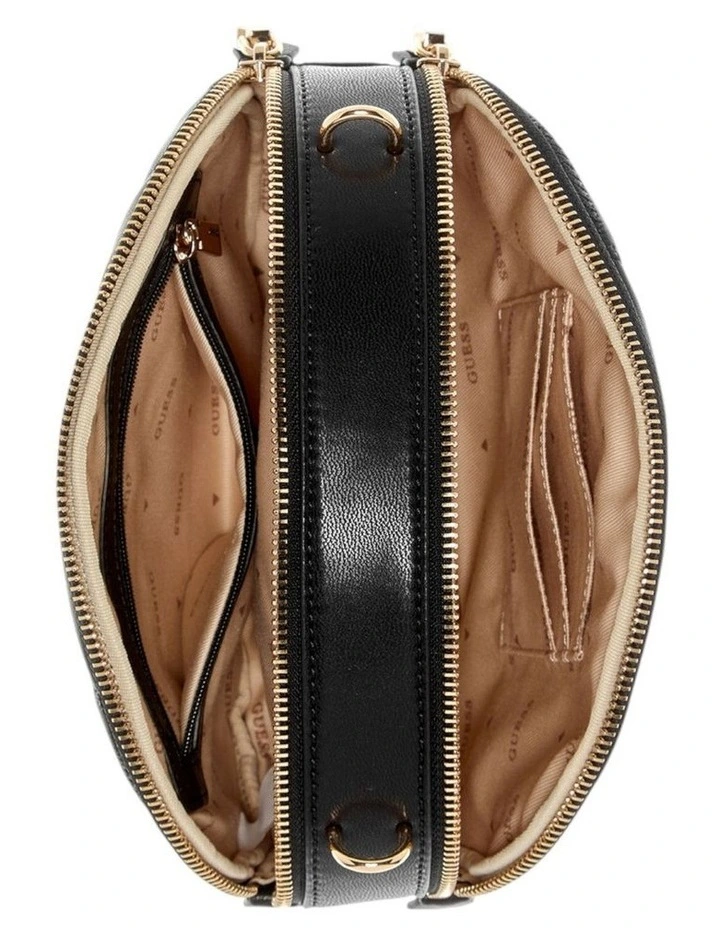 Tamsin Double Zip Crossbody Bag in Black image 3