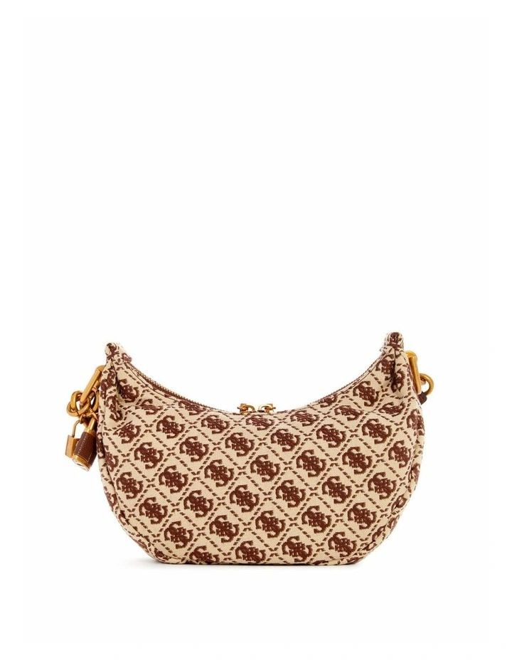 Shemara Mini Hobo Satchel Bag in Brown Logo image 4
