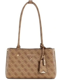 Meridian Shoulder Satchel Bag in Latte Logo