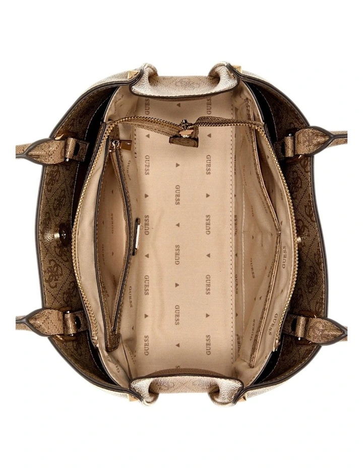 Meridian Shoulder Satchel Bag in Latte Logo image 3