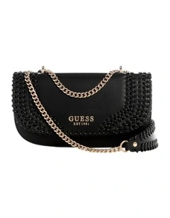 Tatum Convertible Crossbody Flap Bag in Black