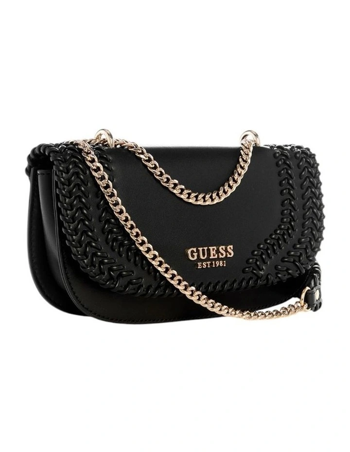 Tatum Convertible Crossbody Flap Bag in Black image 2