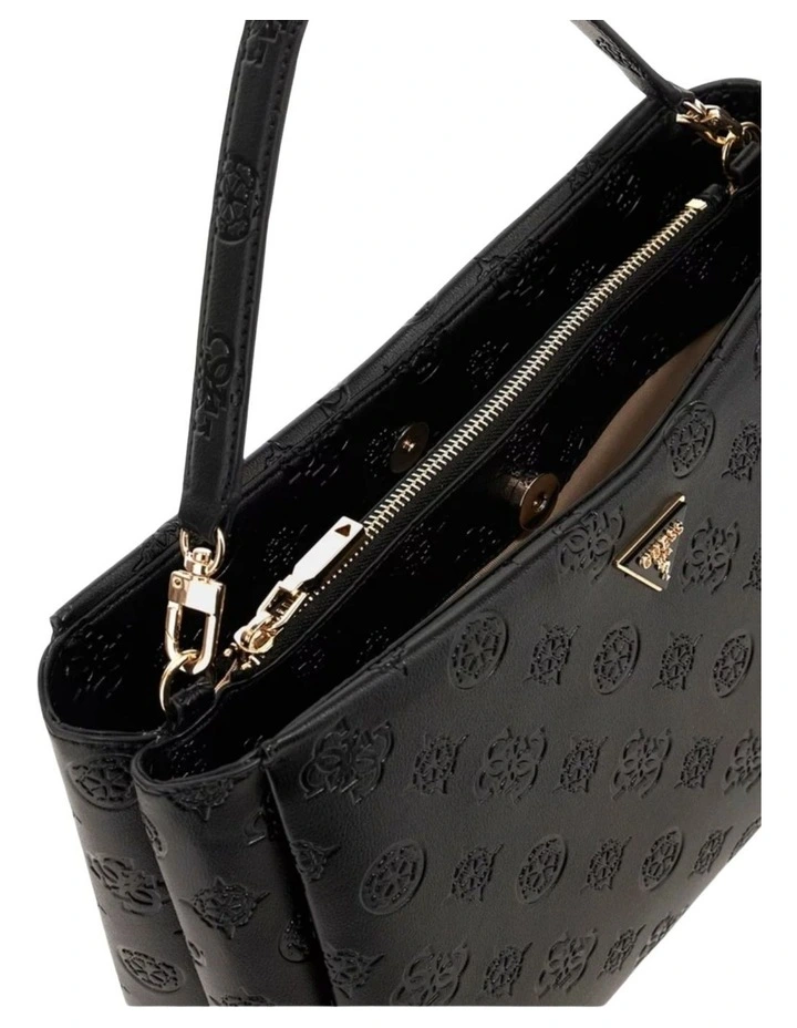 Tisha Large Girlfriend Satchel Bag in Black Logo image 2