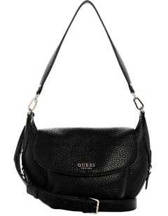 Marsha Flap Shoulder Bag in Black