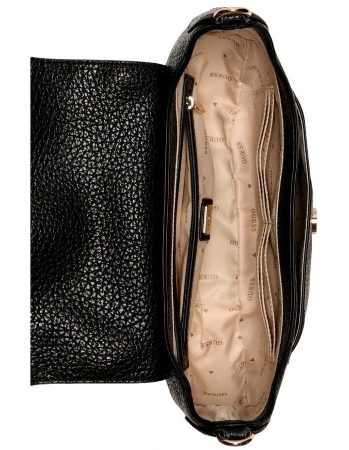 Marsha Flap Shoulder Bag in Black image 3