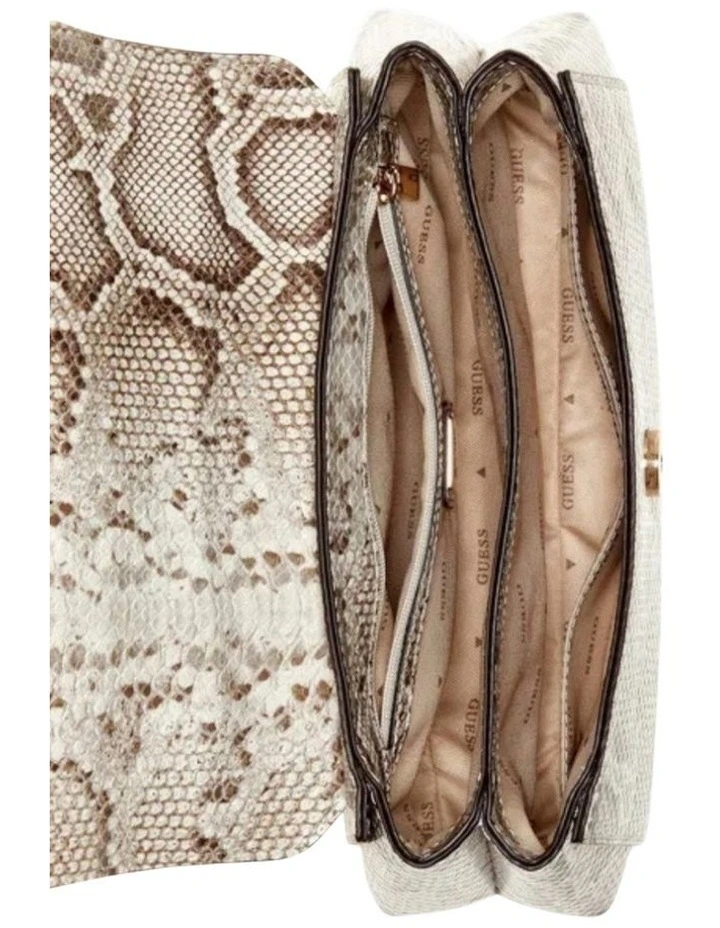 Melinda Top Handle Crossbody Flap Bag in Natural image 4