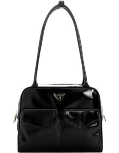 Waldena Shoulder Satchel Bag in Black