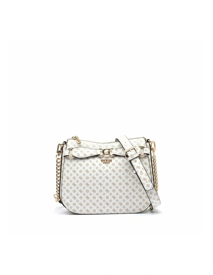 Arlena Logo Crossbody Hobo Bag in White image 1