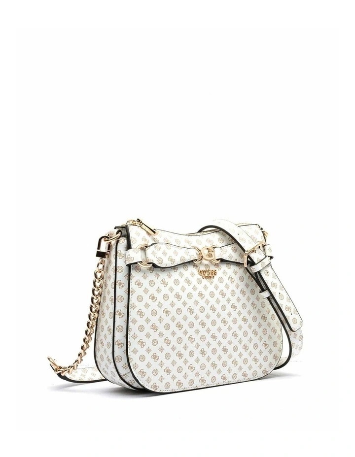 Arlena Logo Crossbody Hobo Bag in White image 2