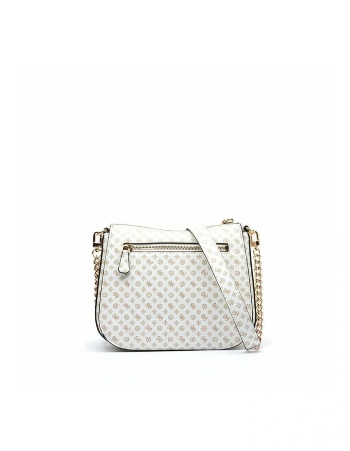 Arlena Logo Crossbody Hobo Bag in White image 3