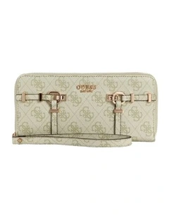 Leona Large Zip-Around Wallet in Sage Logo