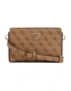 Meridian Crossbody Top Zip in Latte Logo