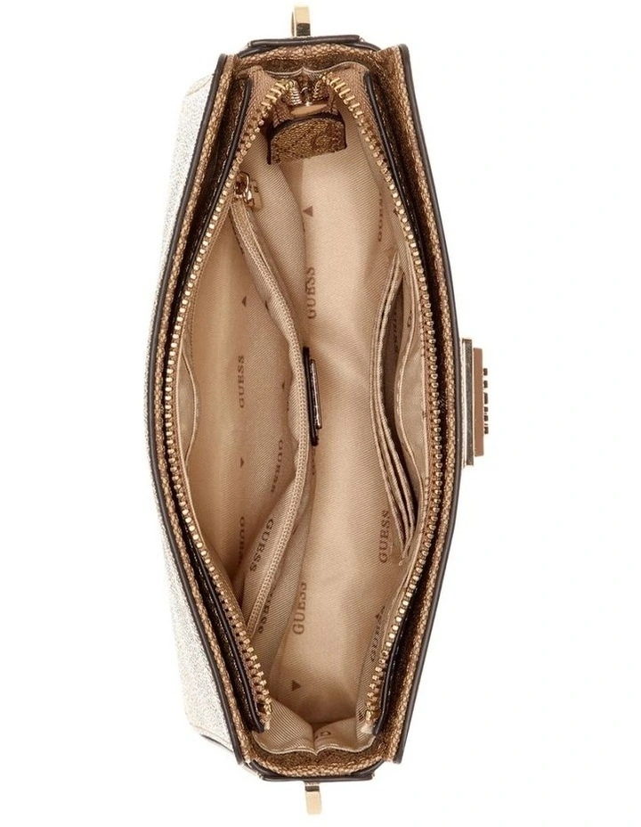 Meridian Crossbody Top Zip in Latte Logo image 3