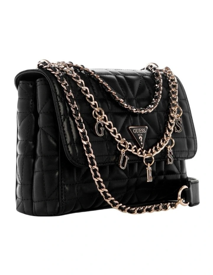 Edita Convertible Crossbody Flap Bag in Black image 2
