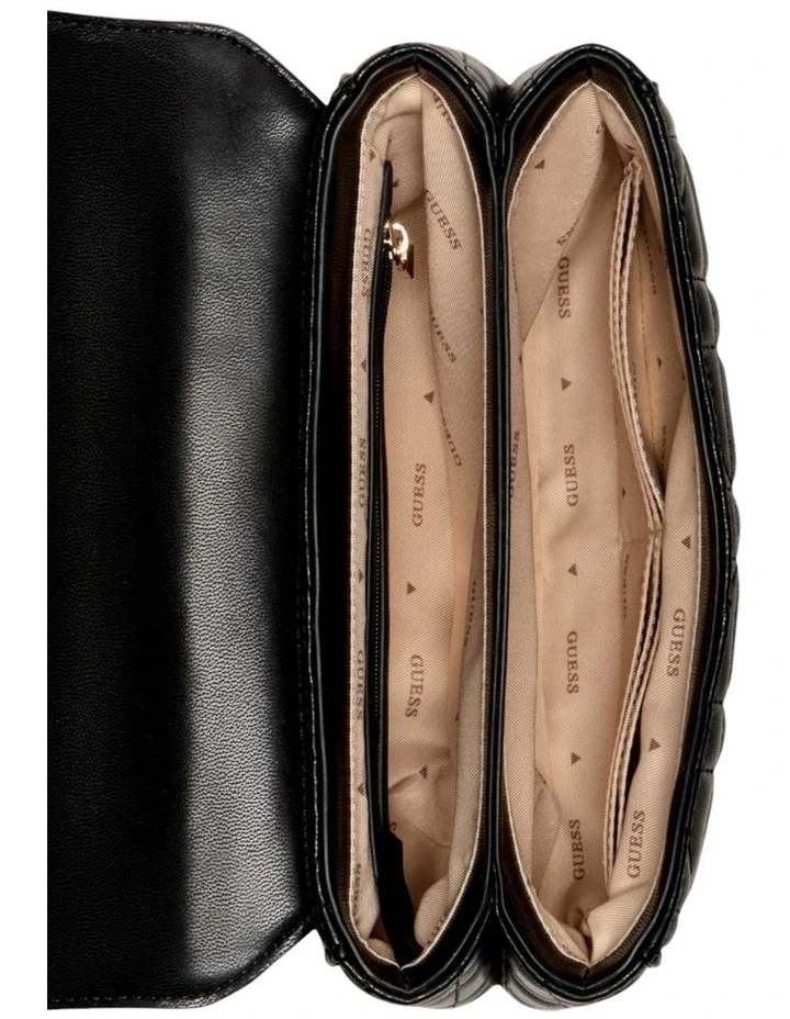 Edita Convertible Crossbody Flap Bag in Black image 3