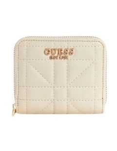 Assia Small Zip Around Wallet in Beige