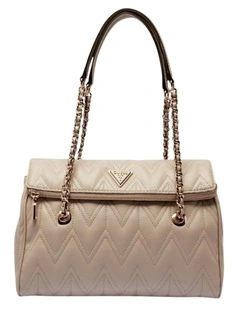 Eda 3 Compartment Satchel Bag in Taupe