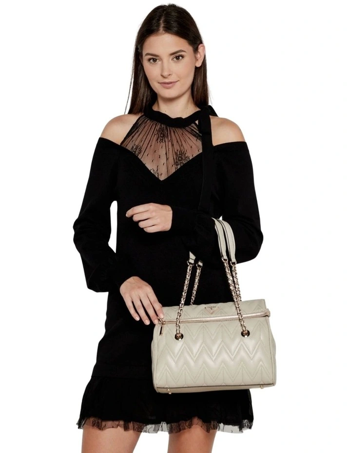 Eda 3 Compartment Satchel Bag in Taupe image 2