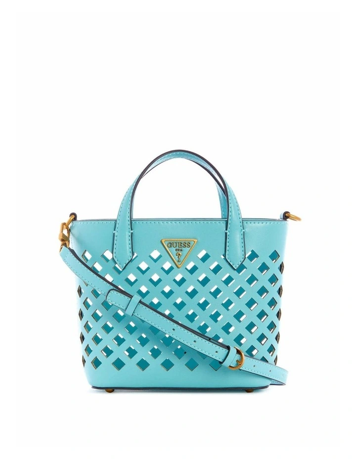 Aqua Mini Tote Bag in Turquoise image 2