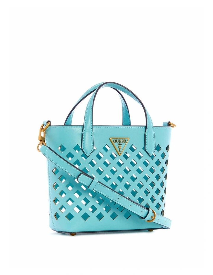 Aqua Mini Tote Bag in Turquoise image 3