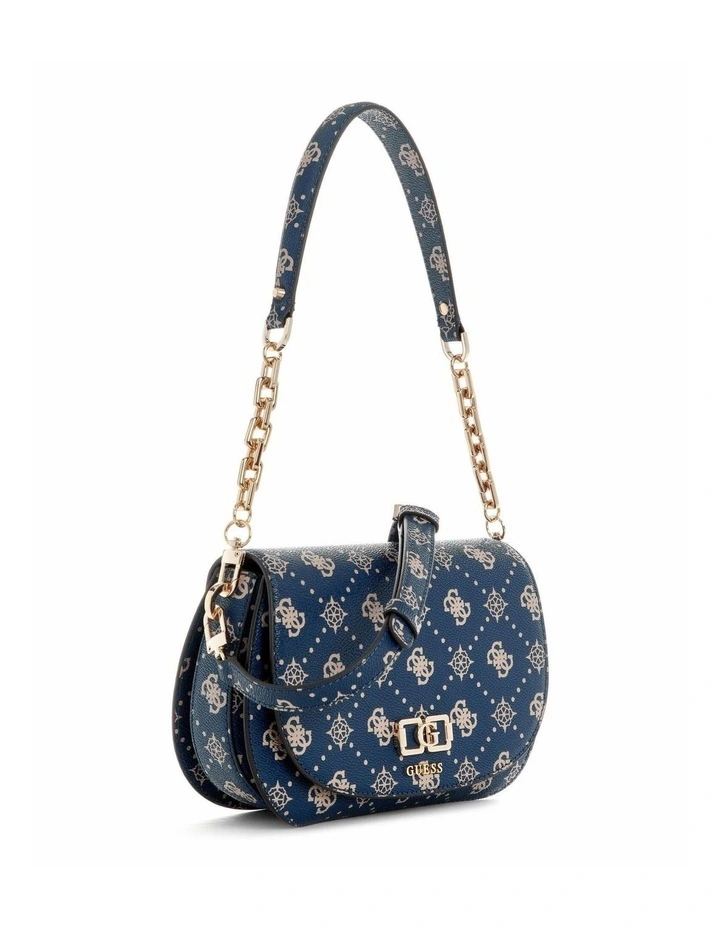 Emelie Flap Shoulder Bag in Navy Logo image 2