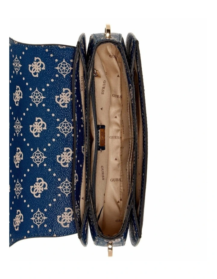 Emelie Flap Shoulder Bag in Navy Logo image 3