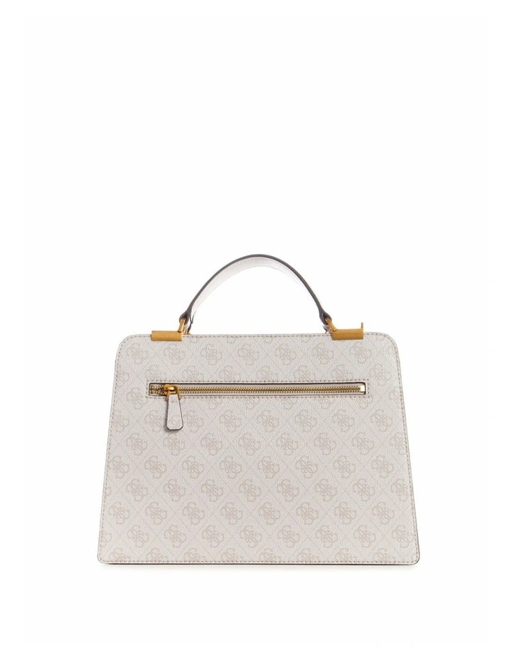 Kristle Logo Girlfriend Satchel Bag in Dove White image 4