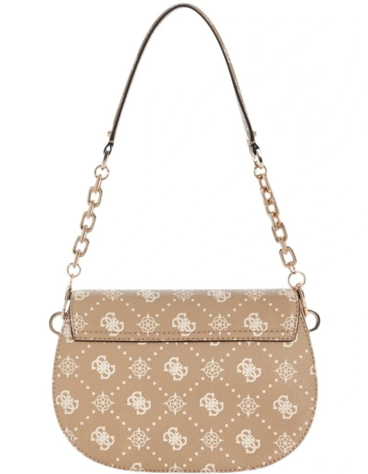 Emelie Logo Flap Shoulder Bag in Biscotti Logo image 4