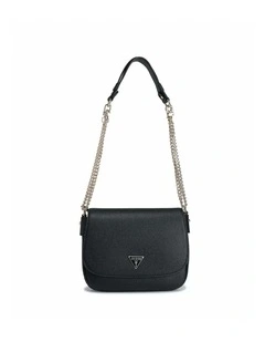 Fedora Flap Shoulder Bag in Black