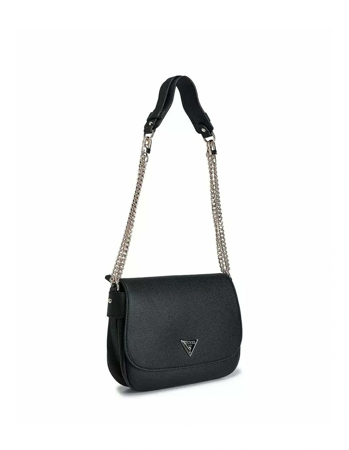 Fedora Flap Shoulder Bag in Black image 2