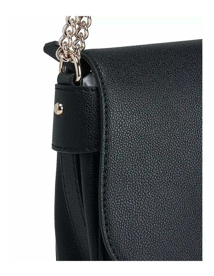 Fedora Flap Shoulder Bag in Black image 3