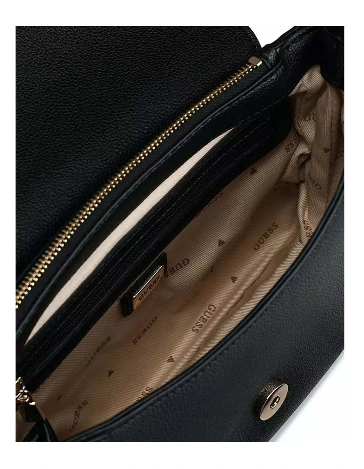 Fedora Flap Shoulder Bag in Black image 4