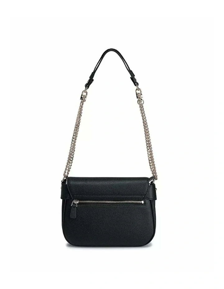 Fedora Flap Shoulder Bag in Black image 5