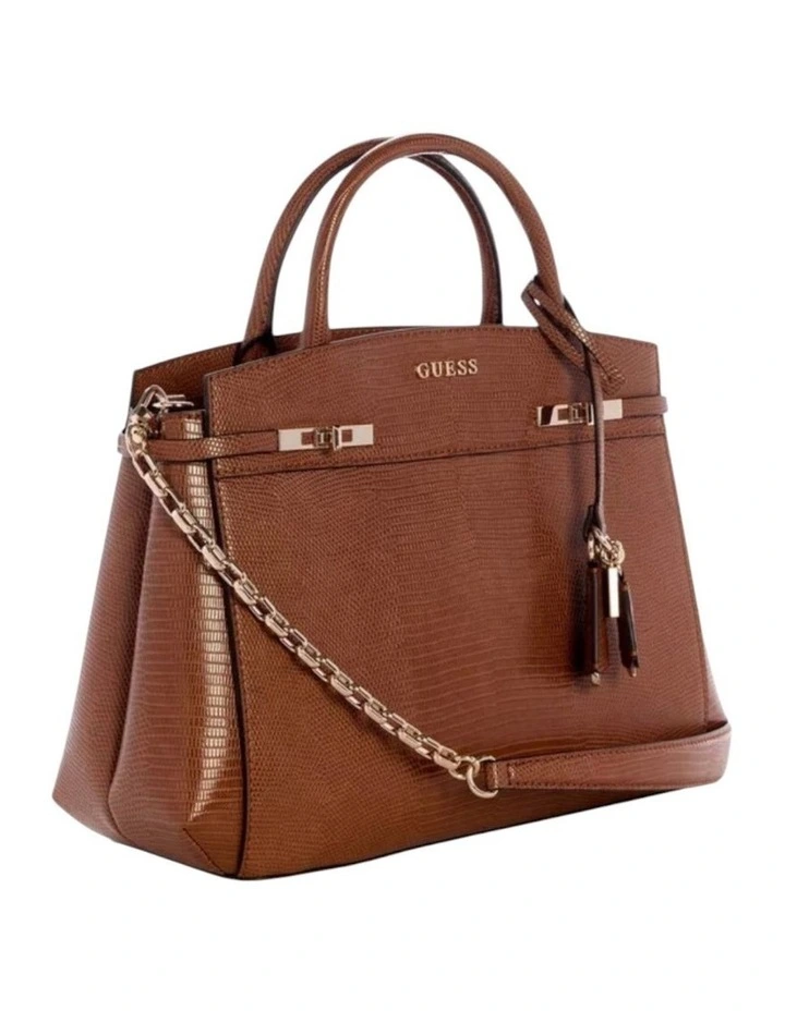 Melinda Triple Compartment Satchel Bag in Brown image 2