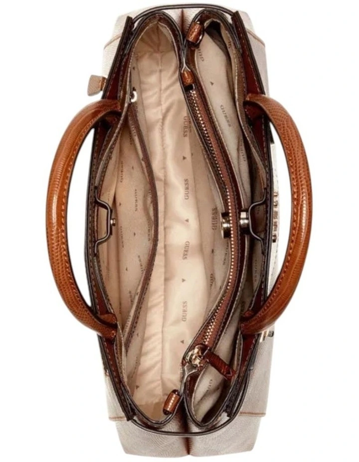Melinda Triple Compartment Satchel Bag in Brown image 4