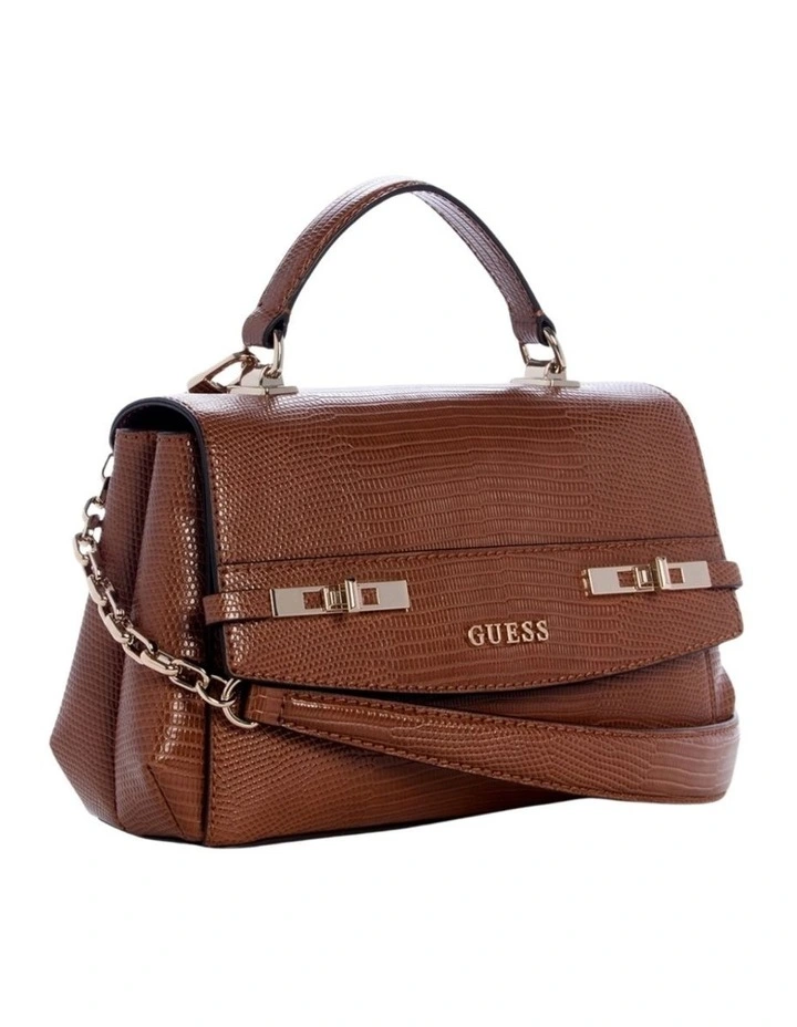 Melinda Top Handle Flap Bag in Brown image 3