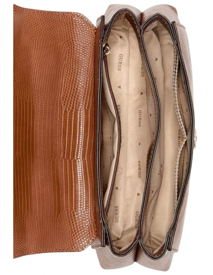 Melinda Top Handle Flap Bag in Brown image 4