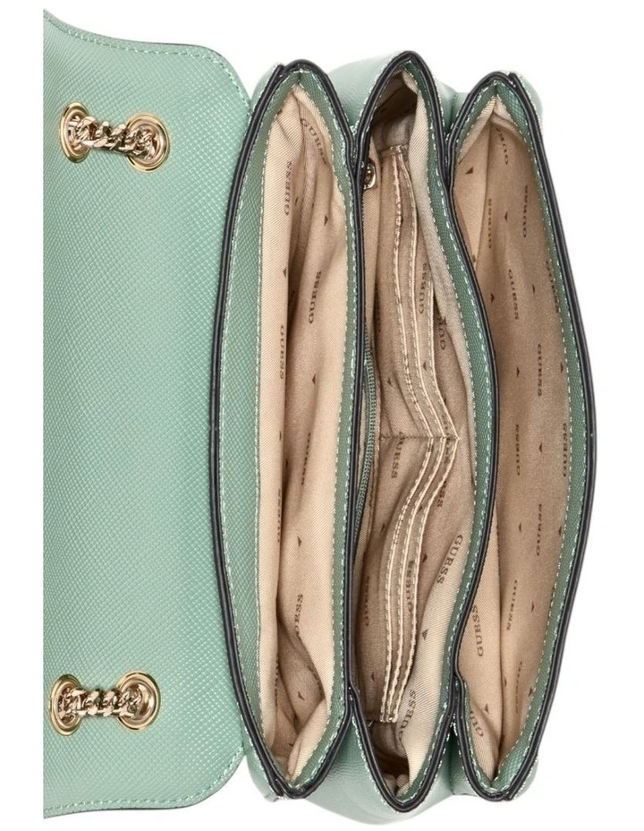 Noelle Convertible Crossbody Flap Bag in Light Sage image 4