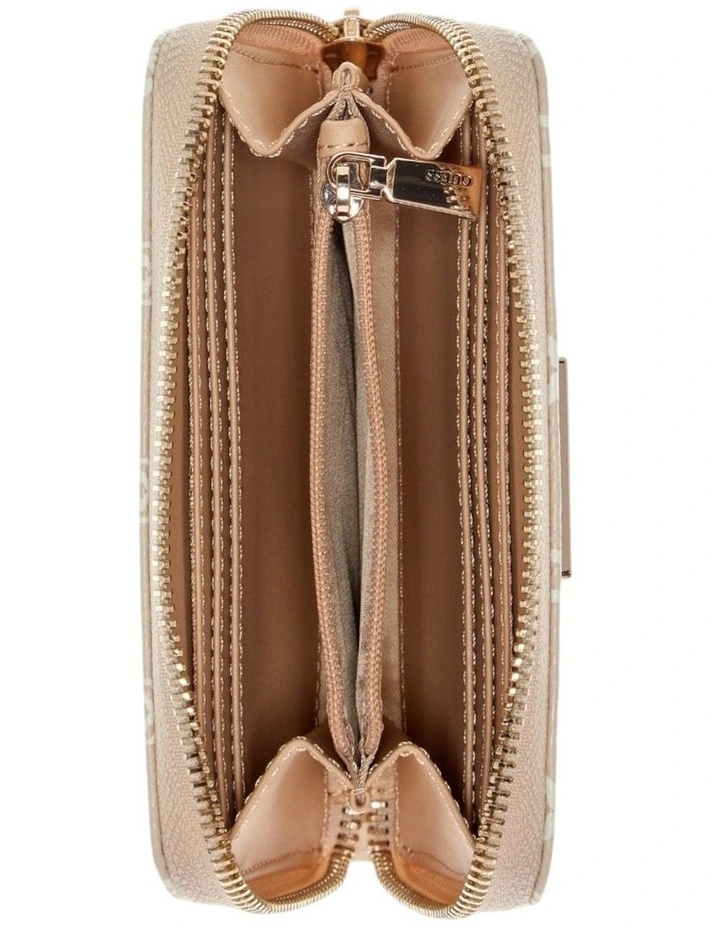 Janie Medium Zip Around Wallet in Latte Logo image 3