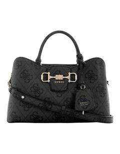 Janie Girlfriend Satchel Bag in Coal Logo
