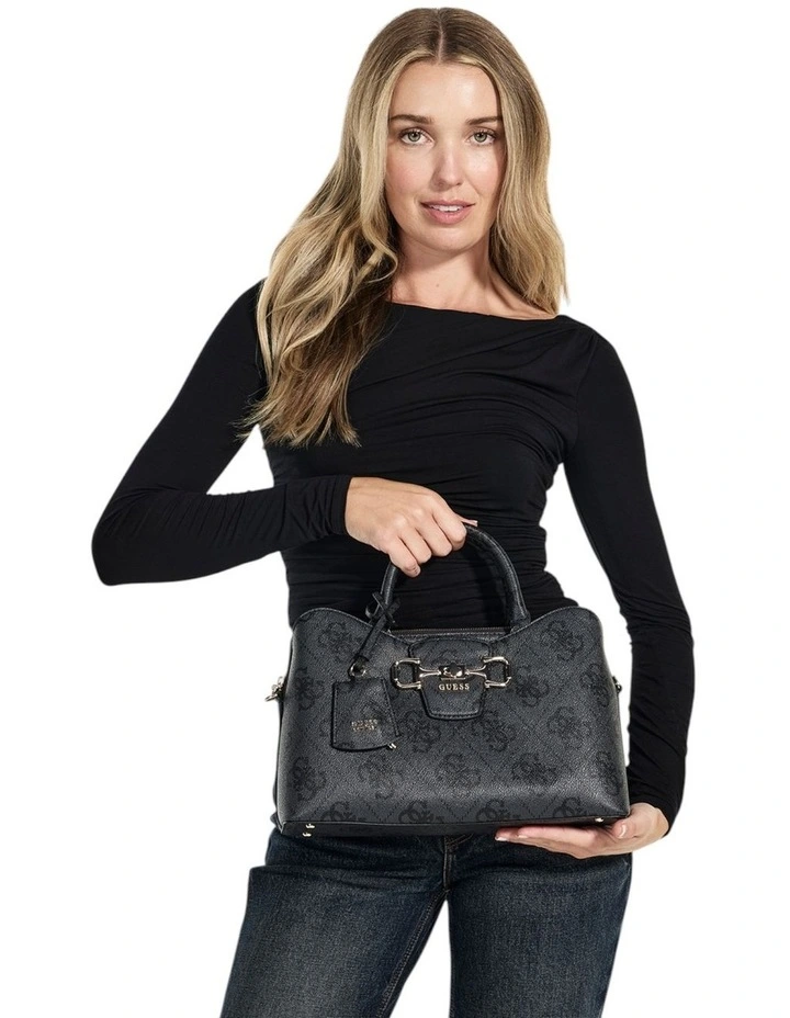 Janie Girlfriend Satchel Bag in Coal Logo image 2