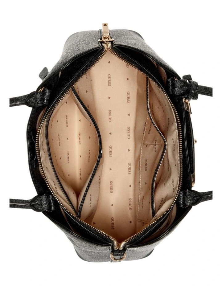Janie Girlfriend Satchel Bag in Coal Logo image 5