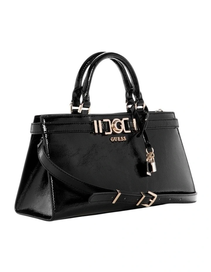Cirene Triple Compartment Satchel Bag in Black image 3