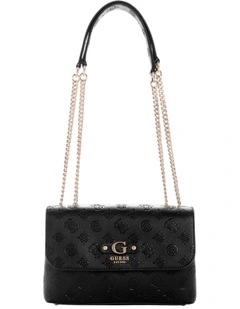 Dita Convertible Crossbody Flap Bag in Black Logo