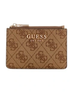 Laurel Credit Card Case in Latte Logo