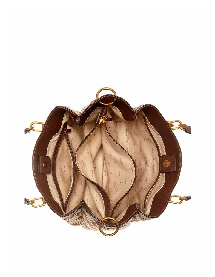 Shemara Girlfriend Satchel Bag in Brown Logo image 3