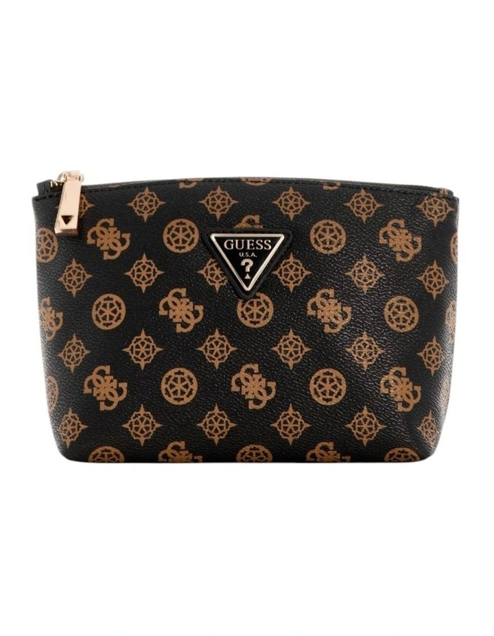 Wilder Large Top Zip Pouch in Brown Logo image 1