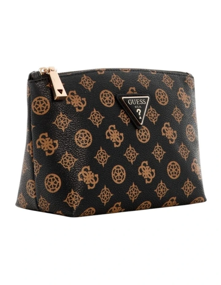 Wilder Large Top Zip Pouch in Brown Logo image 2