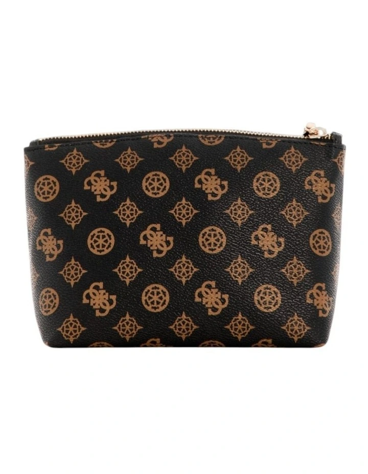 Wilder Large Top Zip Pouch in Brown Logo image 3