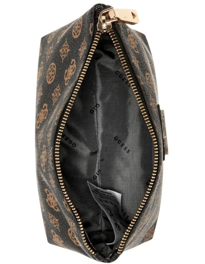Wilder Large Top Zip Pouch in Brown Logo image 4